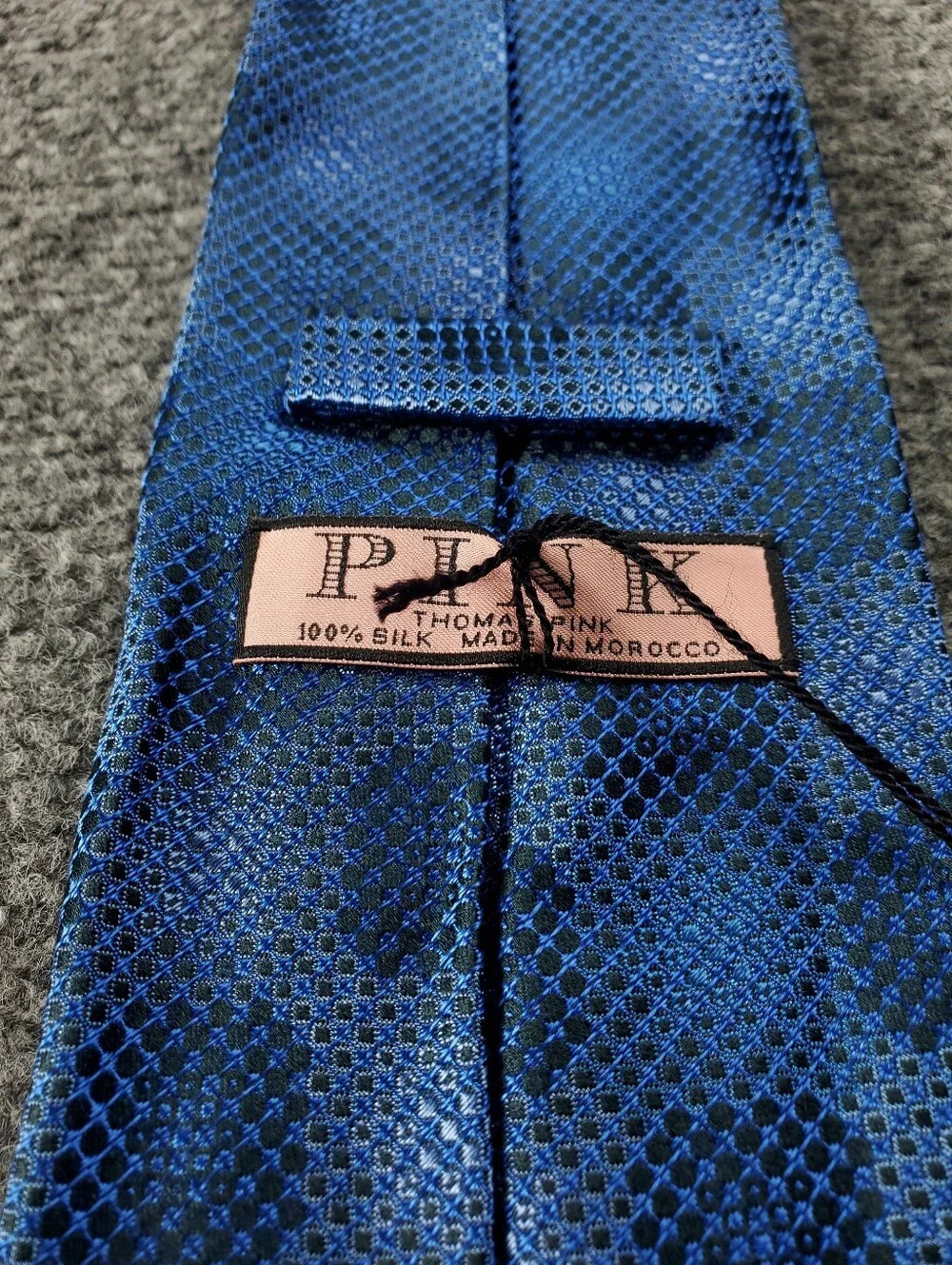 Thomas Pink Pontic Dot Silk Tie Royal Blue 2004 Jacquard Handmade Formal NEW